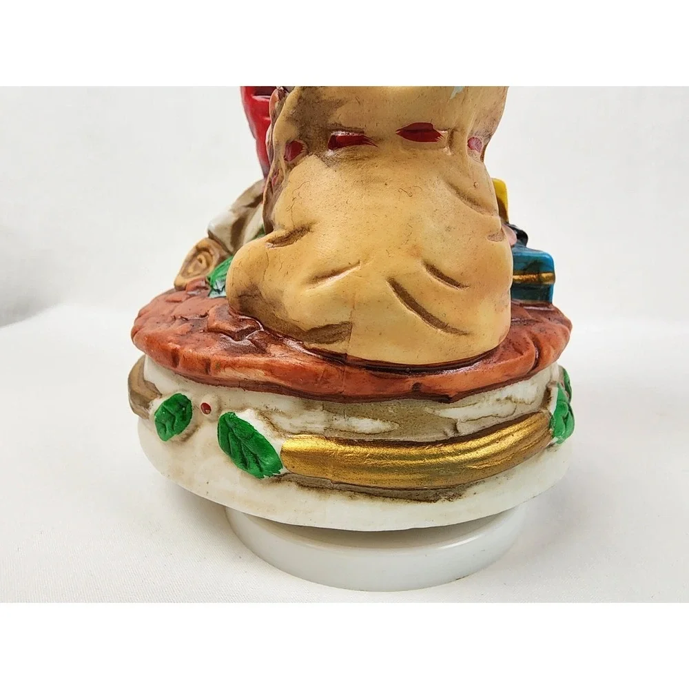 VTG Christmas‎ Wind-Up Porcelain Music Box plays 